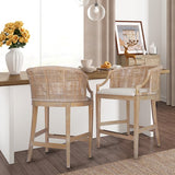 Handcrafted Rattan Counter Stool 25" H B035129478