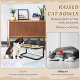 Pet Feeder with 2 Stainless Steel BowlsAdjustable Height for Cats and Small and Medium Dogs 29170036