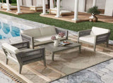 4-Pieces Acacia Wood Patio Furniture, Outdoor Furniture with Coffee Table, Patio Conversation N780P171148F