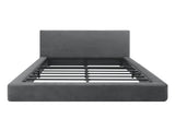 Queen Size Compression Bed Dark Grey Upholstered Platform Bed Frame with Headboard, VacuumSealed W3975P544605