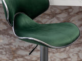 Masaccio Velvet Upholstered Adjustable Swivel Barstool, Set of 2, Green T2574P164845