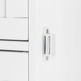 Single Door Bathroom Storage Cabinet with 4 Drawers White 06676375
