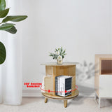 1-Layer Rotating Bookcase 360 Rotating Display Rack Pine Wood Rotating Bookshelf 94148618