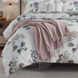 7 Piece Printed Seersucker Comforter Set with Throw Blanket Taupe/Blush Full/Queen B035P266669