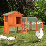 ZNTS 61" Wooden Chicken Coop Hen House Rabbit Wood Hutch Poultry Cage Habitat 50800719