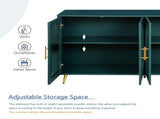 TV Stand 65 Inch TV, Wood TV Stand with Storage Cabinet & Adjustable Shelves, Media TV Console 76580036