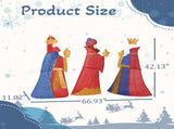 Set of 3 Lighted Three Kings with Gifts Christmas Decorations, Pre-lit 2D Holiday Decor with 80 Warm 64161451