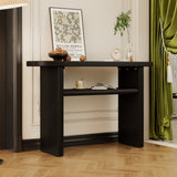 ZNTS TREXM Elegant Minimalist Console Table with Rounded Edges and Sturdy Shelf Design for Entryway, N715P195554B