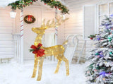 Lighted Christmas Reindeer Outdoor Decorations, Weather Proof 4ft Santa's Sleigh Reindeer Christmas 03912676