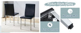 Four Black PU dining chairs,Silver Metal Legs.Simple and versatile, comfortable and accompanied. W1151P269018