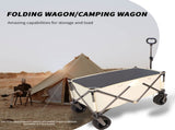 Folding Wagon, Heavy Duty Utility Beach Wagon Cart for Sand with Big Wheels, Adjustable Handle&Drink W321P164906