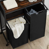 ZNTS Laundry Basket, Laundry Hamper with Drawer, 2 Laundry Sorter, with 2 Bags, 1 Storage Rack, Rustic W116294900