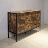 Industrial Style 6 Drawer Double Dresser,Rustic Brown Wood Storage Dresser Clothes Organizer with W141260283