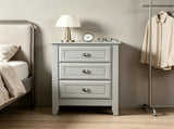 () Modern 3-Drawer Nightstand Spray-painted MDF 15.7*15.7*23.62in Grey 92566286