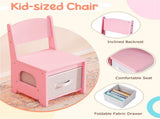 Safe Toddler Vanity Set with Anti-Toppling Design, Rounded Corners & Sturdy MDF Construction - Pink 05171403
