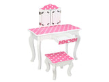 Three-Fold Mirror Single-Drawing Curved Foot Children Dressing Table Red Dots 86853983