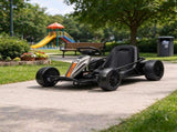 Kids Electric Drift Go Kart 24V, Dual Motor Soft Start Ride-On Kart with PU Wheels,Gray 71549371