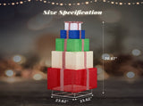 6FT Lighted Gift Box Tower, Pre-lit Pull Up Present Boxes with 200 LED Warm White Lights and Ropes 57172027
