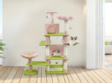 71 inch flower cat tree with large condo removable flower cushion and hammock pink 28088899