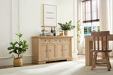 Farmhouse Style Kitchen Storage Cabinet, Large Wall Cabinet with Drawers and Doors in Roman Column W2393P300548