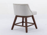 Counter Height Swivel Barstools, 26'' H Seat Height Upholstered Bar Stools Set of 2, Fabric in Ivory W1143P151490
