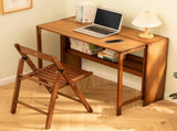 Bamboo Folding Desk,Space-Saving Computer Desk for Small Spaces, Foldable Study Table for Bedroom, W2641P372442