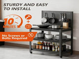 Outdoor Grill Cart Table with Pegboard, Indoor and Outdoor Pizza Oven Table with Lockable 91535254
