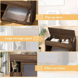 Furniture Style multi-use Cat litter box house With Storage N843P254845W