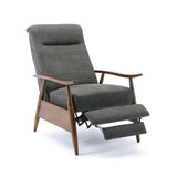 Saugus Wood Arm Push Back Recliner - Charcoal B050P281012