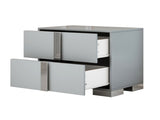 Elegant Nightstand with Metal Foot, Mirrored Bedside Table with 2 Drawers for Bedroom, Living Room, 13916632