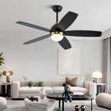 ZNTS 52 Inch Black Ceiling Fan with Lights W1891134164