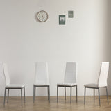 ZNTS 4pcs backrest cushion horizontal sewing decoration PU leather dining chair round tube white cushion 94807308