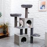 ZNTS Cat Tree Modern Cat Tower with 2 Super Large Condo, Sturdy Scratching Posts, and Removable Soft 61499052