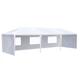 ZNTS 10x30' Wedding Party Canopy Tent Outdoor Gazebo with 5 Removable Sidewalls W121270356