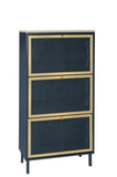 ZNTS 3 Metal Door Shoe Rack, Freestanding Modern Shoe Storage Cabinet, Metal rattan, for Entryway W68849315