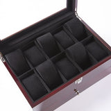 ZNTS Mens Wooden Watch Box 10 Slots 4 multi-functional parts Jewelry Organizer Storage Case with Real 07890568