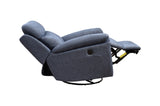 ZNTS Electric Power Swivel Glider Rocker Recliner Chair with USB Charge Port - Blue B082P145835