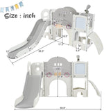 ZNTS Kids Slide Playset Structure 9 in 1, Freestanding Spaceship Set with Slide, Arch Tunnel, Ring Toss, PP319755AAE