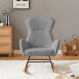 ZNTS GREY teddy fabric rocking chair W58890165