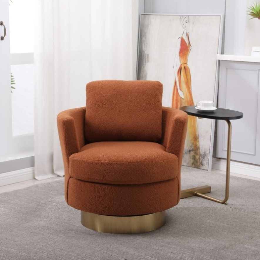 ZNTS Teddy Swivel Barrel Chair Swivel Accent Chairs Armchair for