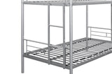 ZNTS Metal Twin over Twin Bunk Bed/ Heavy-duty Sturdy Metal/ Noise Reduced Design/ Safety Guardrail/ 2 W42753012