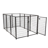 ZNTS 10-Panel Heavy Duty Metal Dog Kennel, Pet Playpen With Door, Outdoor Backyard Fence for Dogs Pets, W2181P155563