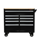 ZNTS 9 DRAWERS MULTIFUNCTIONAL TOOL CART WITH WHEELS AND WOODEN TOP W1102139262