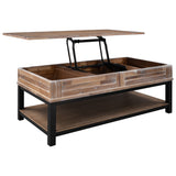 ZNTS U-style Lift Top Coffee Table with Inner Storage Space and Shelf WF298652AAN