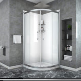 ZNTS Shower Door 36" x 75" Framed Tub Shower Enclosure in Chrome W124366453