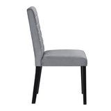 ZNTS Gray Velvet Upholstered Side Chairs Set of 2pc Black Finish Wood Frame Casual Dining Room Furniture B011125791