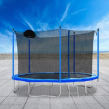 ZNTS 12FT Trampoline for Adults & Kids with Basketball Hoop, Outdoor Trampolines w/Ladder and Safety W28550119