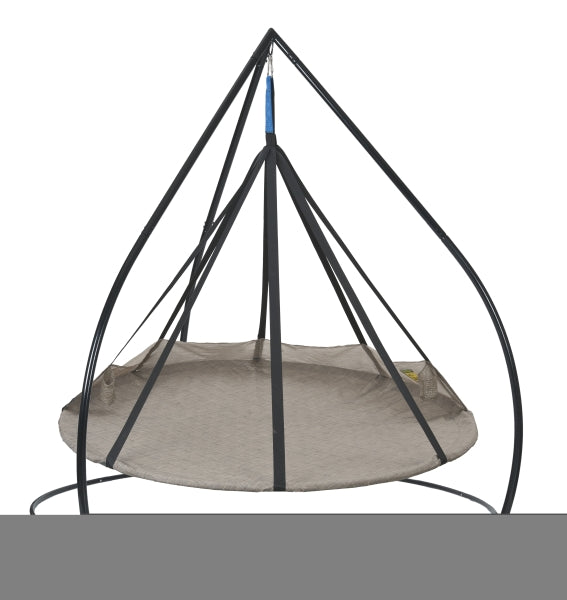 ZNTS 71 H x 84 W x 84 D Outdoor Beige 7 FT Hammock Flyer Saucer Hanging Chair with Stand B085114655