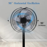 ZNTS Simple Deluxe 14.5" Adjustable 12 Levels Speed Pedestal Stand Fan with Remote Control for Indoor, HIFANXSTAND1601WRC
