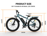 ZNTS AOSTIRMOTOR 26" 750W Electric Bike Fat Tire P7 48V 13AH Removable Lithium Battery for Adults with 95896341